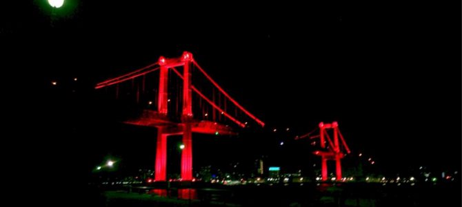 Beautiful Wakato Bridge in Kitakyushu